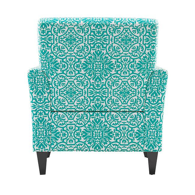 Button Tufted Arm Chair Gold Damask P130