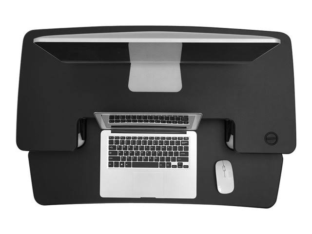 Black electric standing desk converter J148