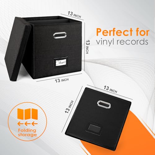 Stackable Vinyl Record Storage Box with Lid P461