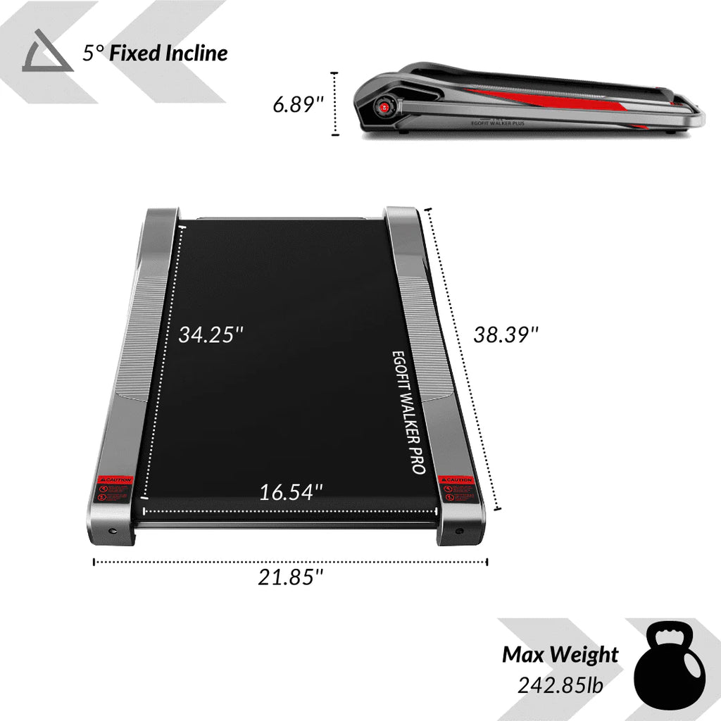 2.0HP 5° Incline Under Desk Electric Treadmill H842