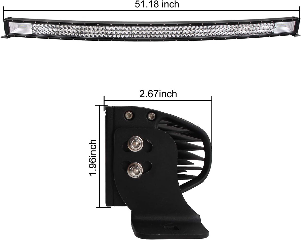 288w 50inch Curved Led Light Bar Spot Flood Combo Beam Pack of 2 Z146100