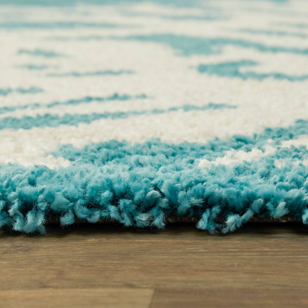 Teal Blue 5 ft. x 7 ft. Shag Area Rug I2666