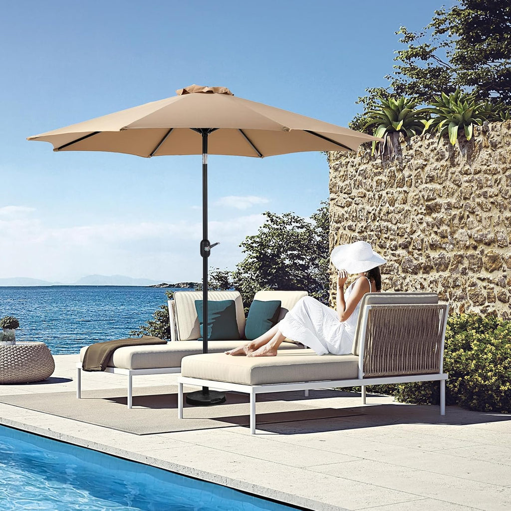 Tan 9' Outdoor Patio Umbrella with 8 Ribs T30402