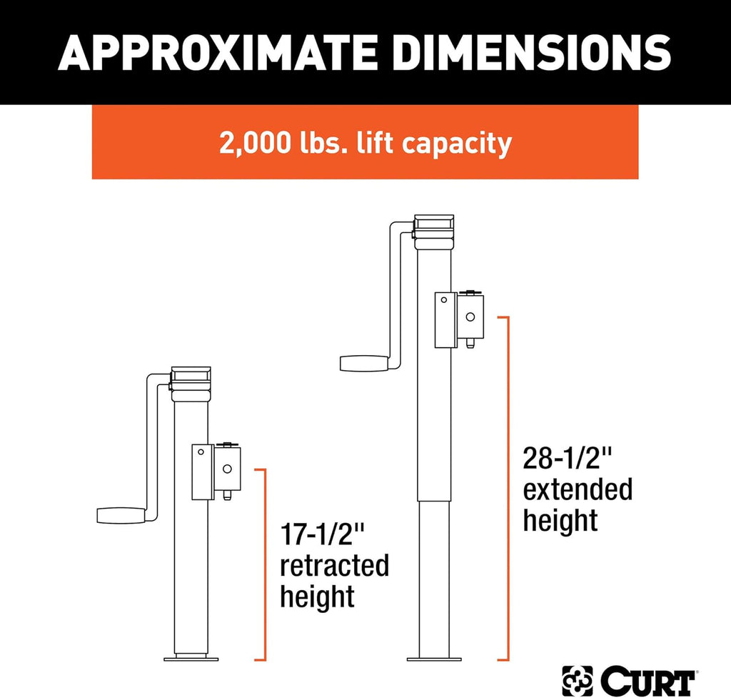 2,000 lbs. 10 Inches Vertical Travel Trailer Jack Pack of 2 C883701