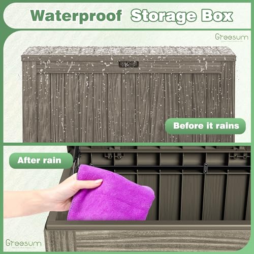 Black 120 Gallon Outdoor Storage Box with Lock K48571