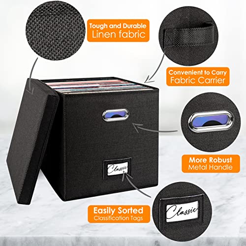 Stackable Vinyl Record Storage Box with Lid P461