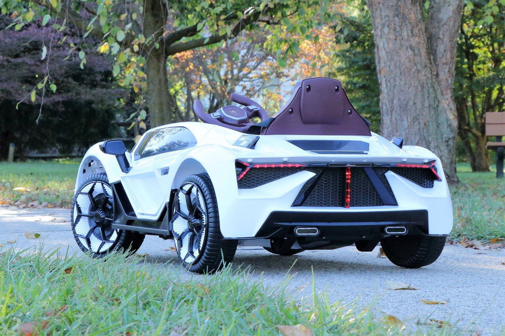White 12V Kids Ride on Car with Remote B330006