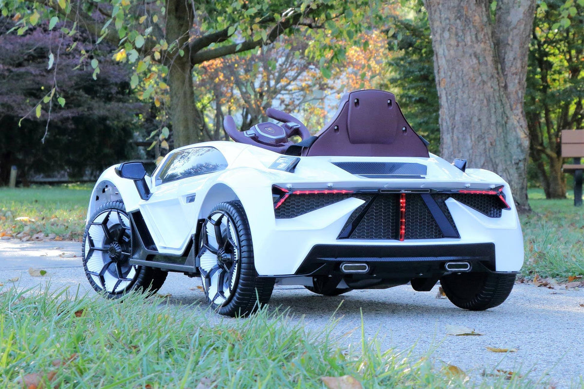 White 12V Kids Ride on Car with Remote B330006