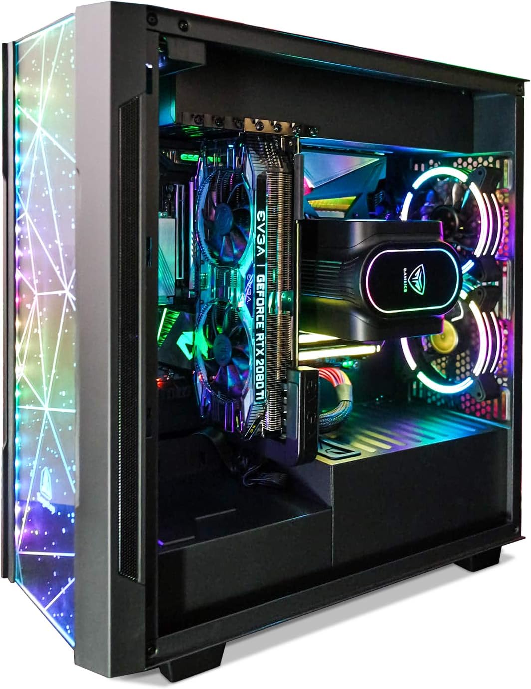 Black ATX Mid Tower PC Gaming Computer Case with Tempered Glass & RGB Front Panel M71756
