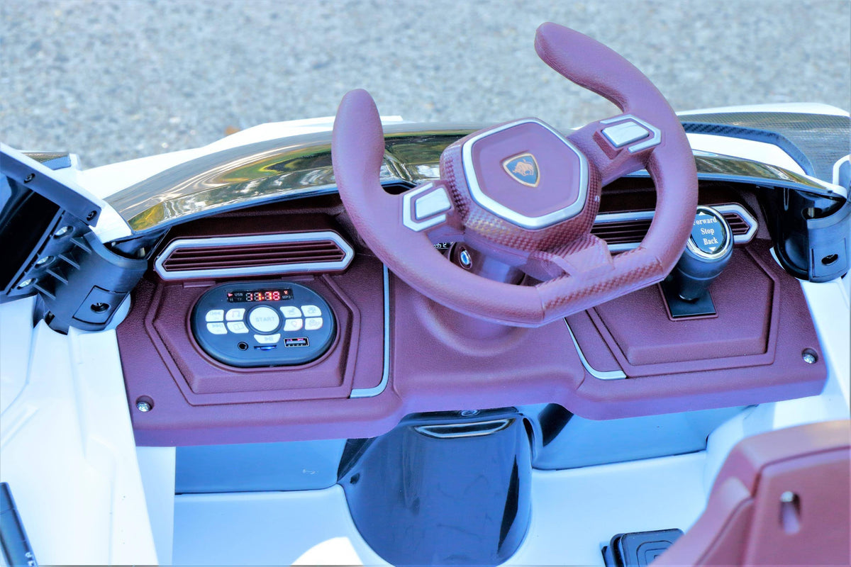 White 12V Kids Ride on Car with Remote B330006
