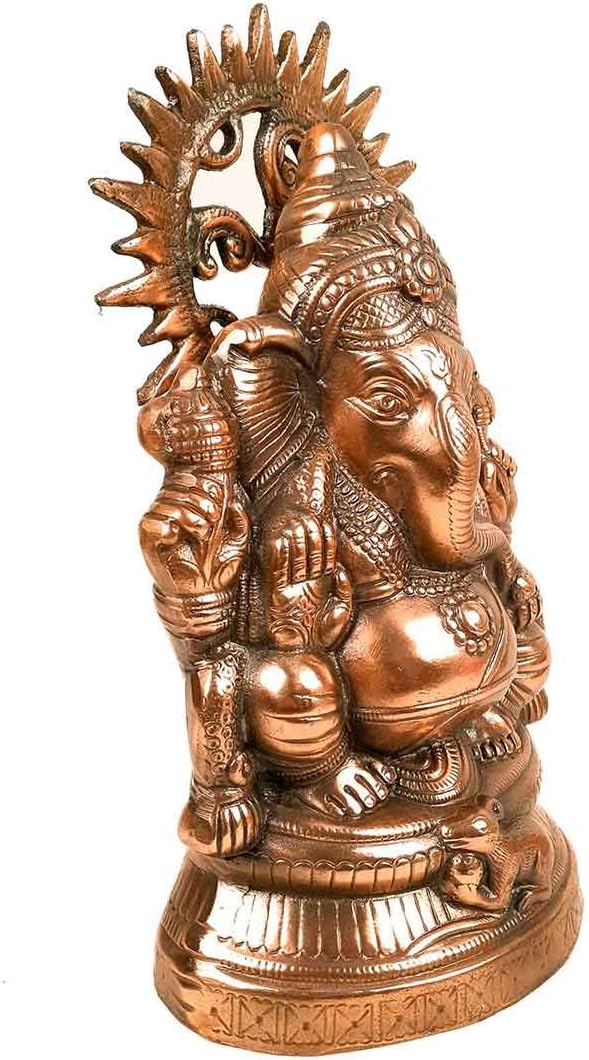 Lord Ganesha Statue Metal 15 Inch Bronze C84736