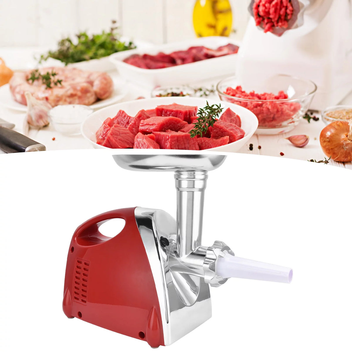 2800W Stainless Steel Electric Meat Grinder and Sausage Stuffer X584174