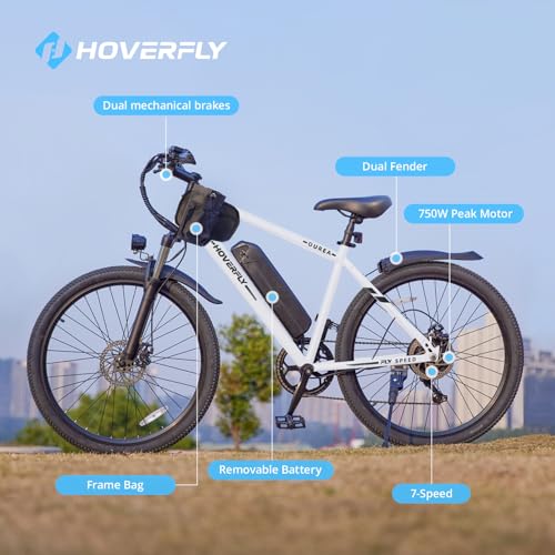 26" Electric Bike with 750W Peak Motor, 7-Speed, Removable Battery, Fat Tire B366693