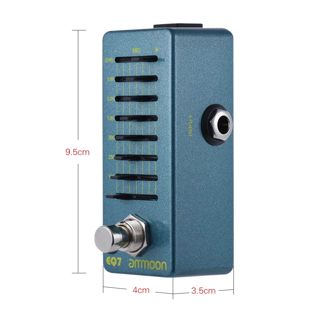 7-Band EQ Mini Guitar Equalizer Effect Pedal Aluminum Alloy Body Y348