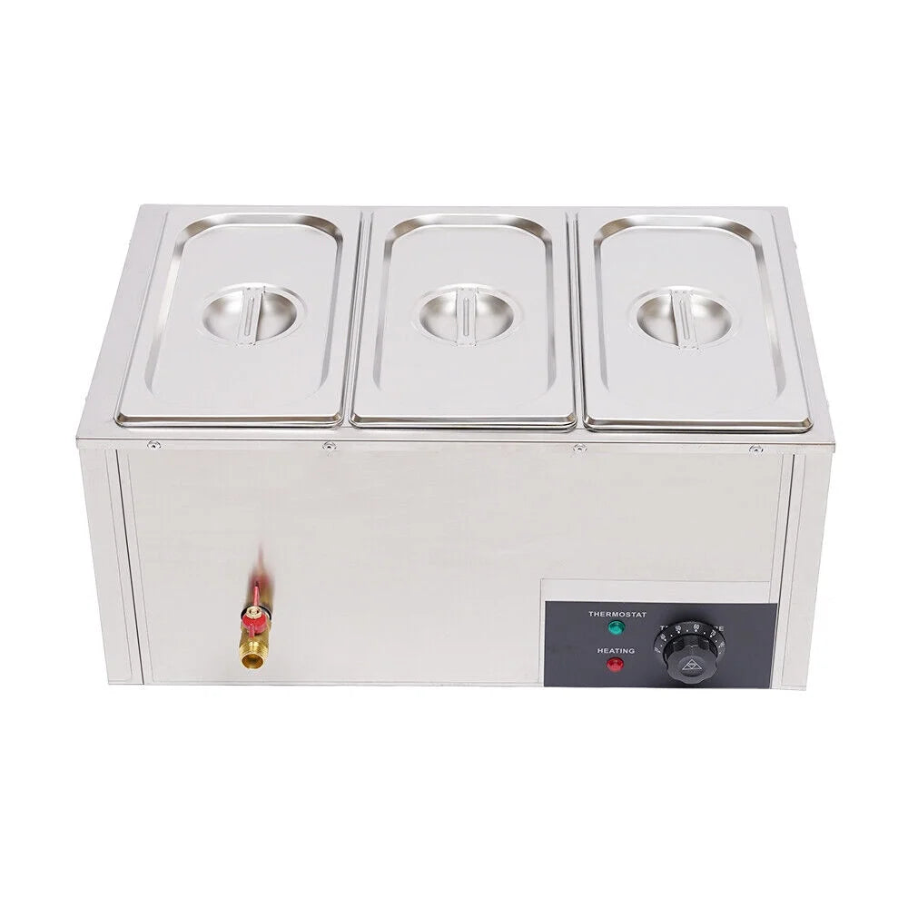 Commercial Electric Stainless Steel Food Warmer with 3 Pan Q187
