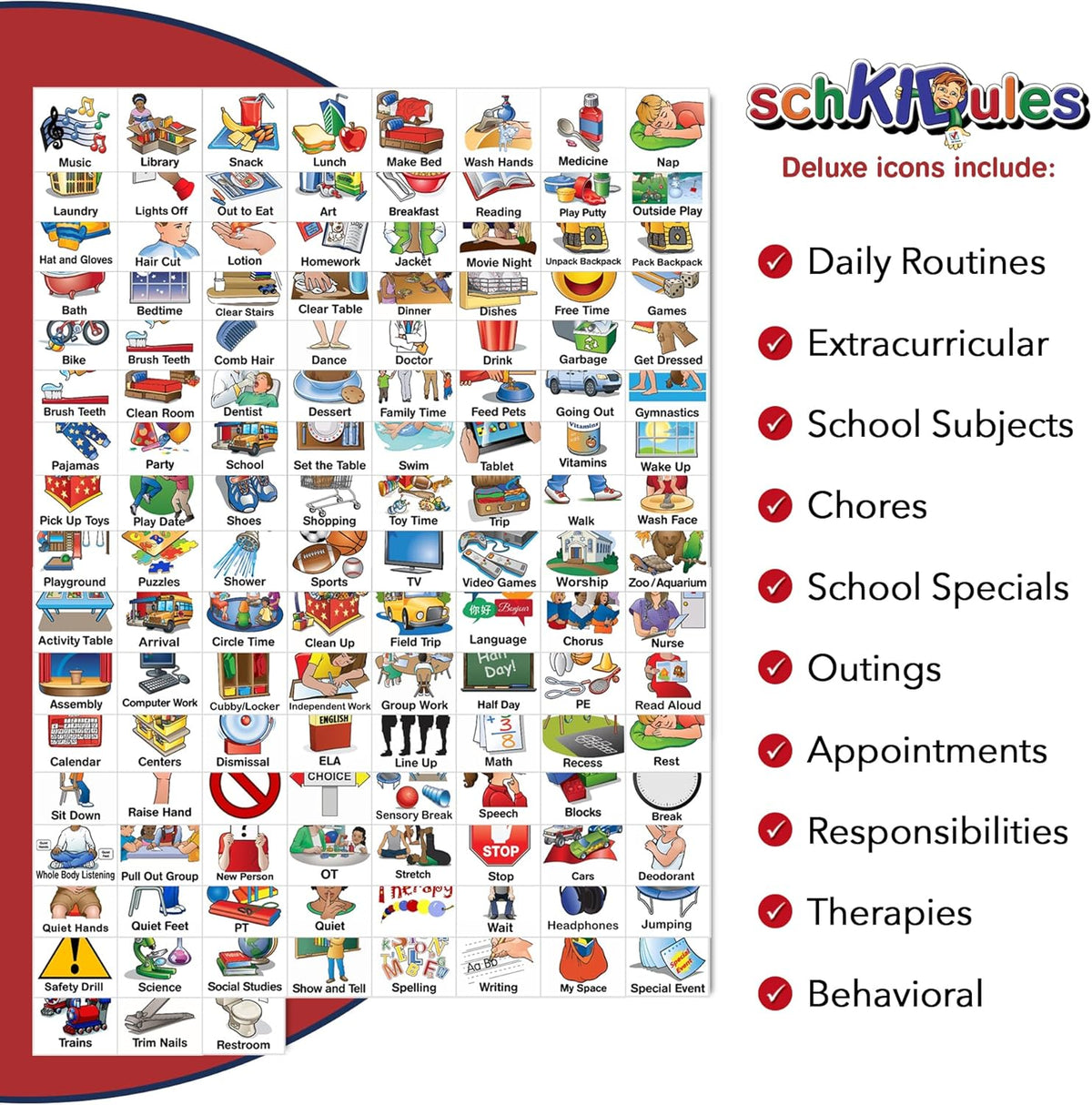 Visual Schedule Magnet Board with 189 Magnetic Picture Cards, Pack of 2 E85570