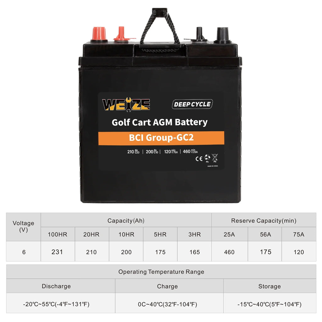 6V 210ah Deep Cycle AGM Battery Q2942