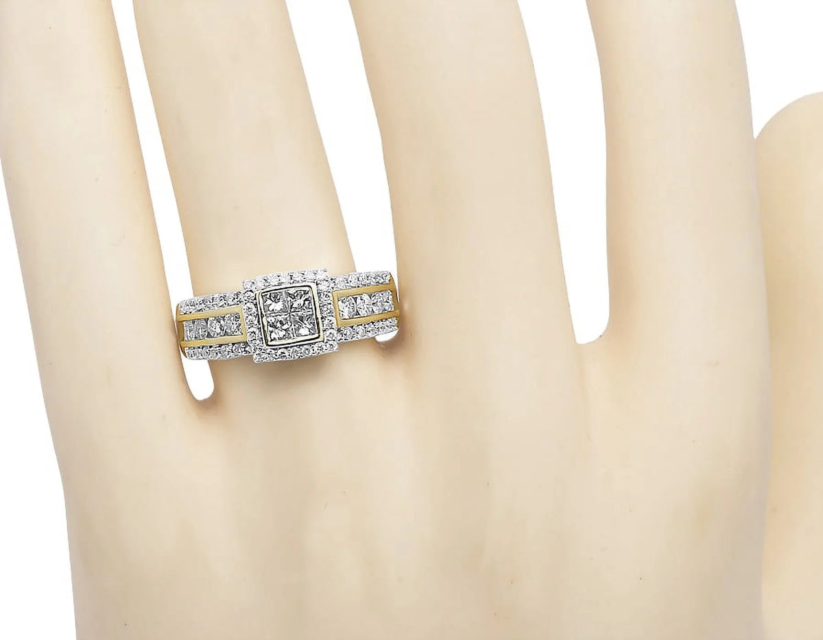 10k Yellow Gold Princess Diamond Engagement Ring (1.02 ct) R567