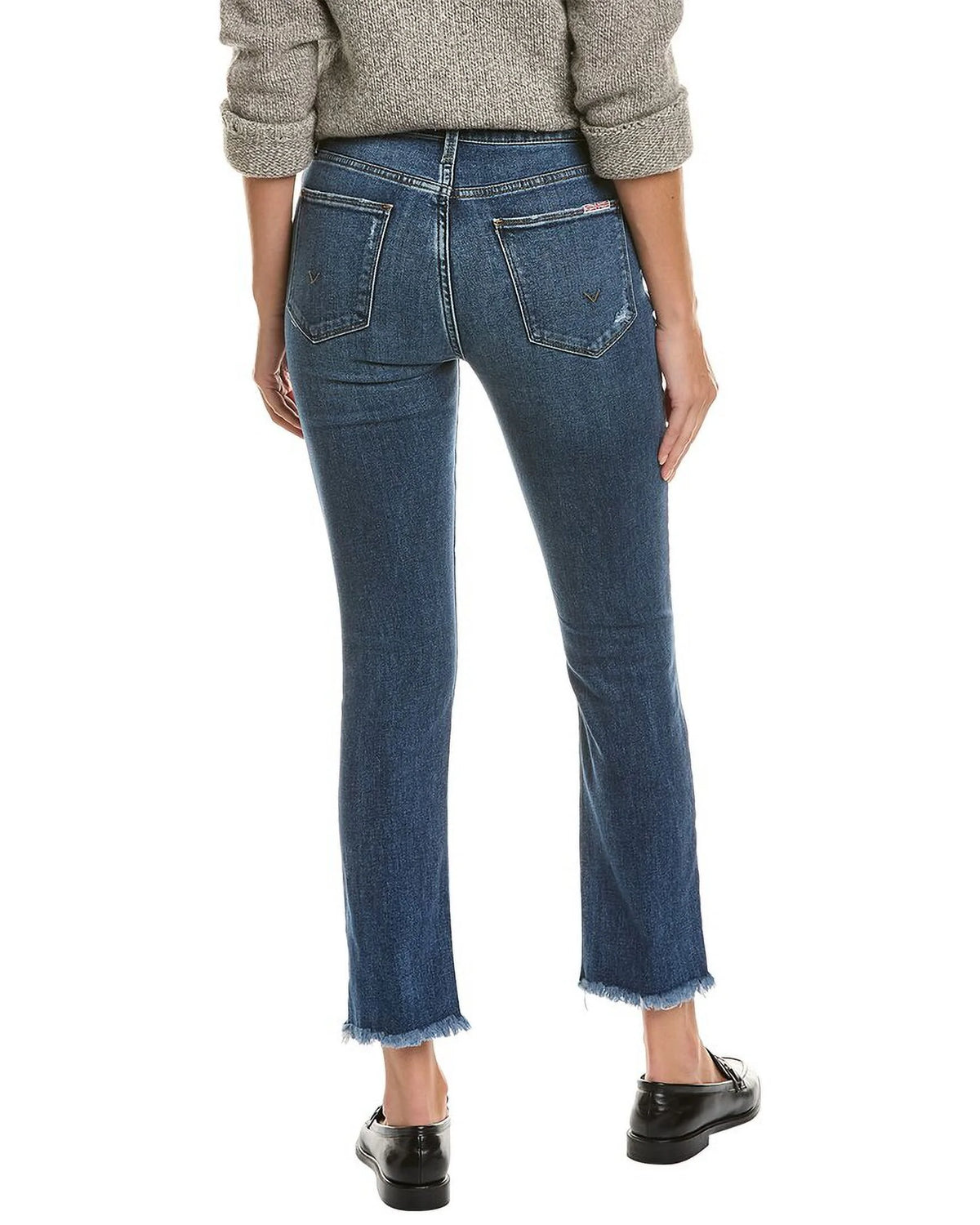 Blue High-Rise Straight Crop Jeans C527475