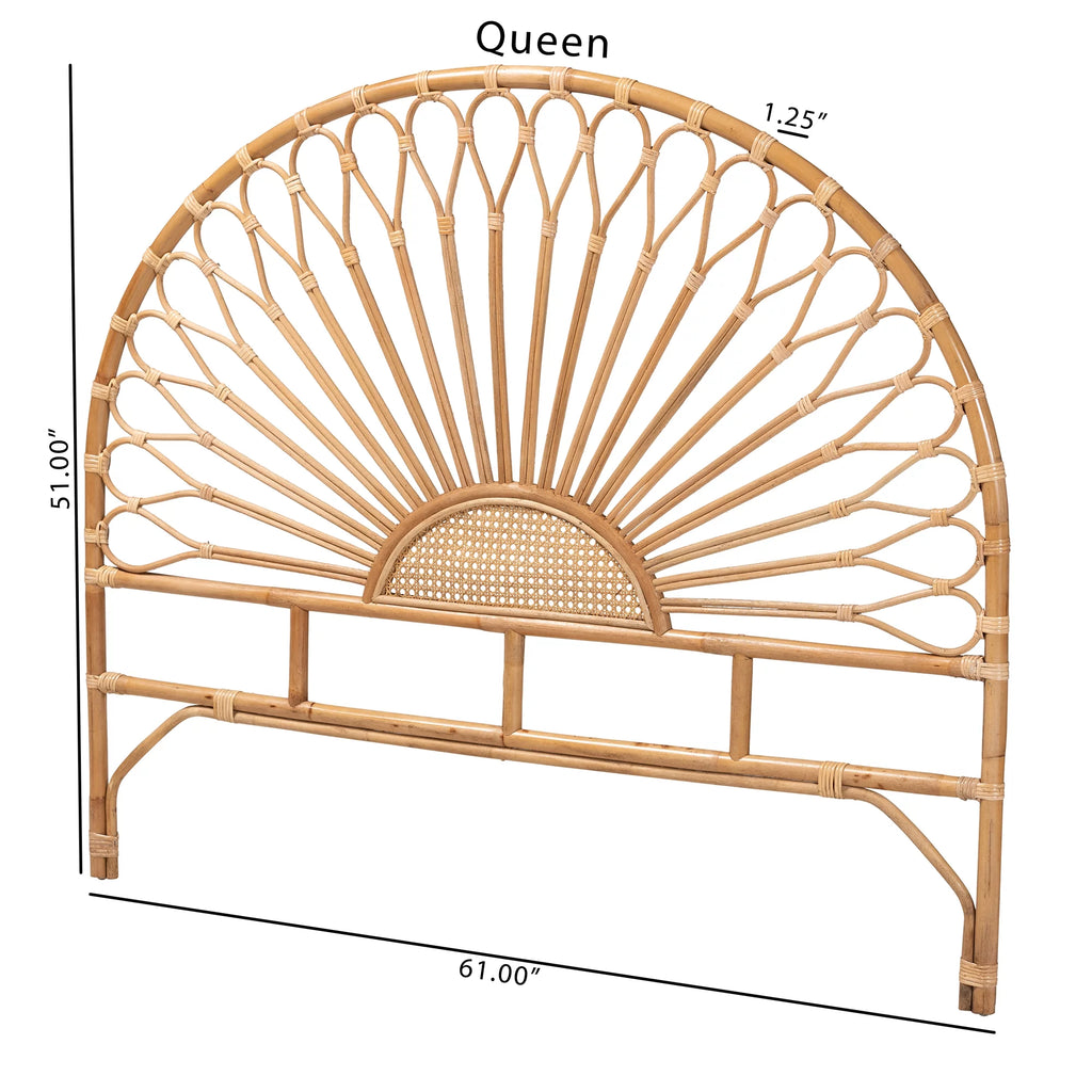 King Size Natural Brown Rattan Headboard L856838