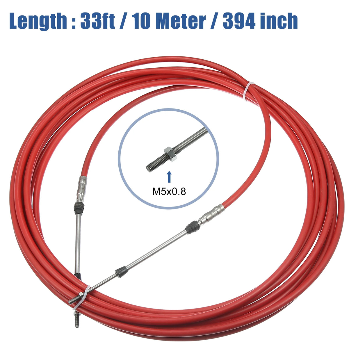 Red 33ft Marine Throttle Shift Remote Control Box Cable for Yamaha Outboard Engine Boat A71136