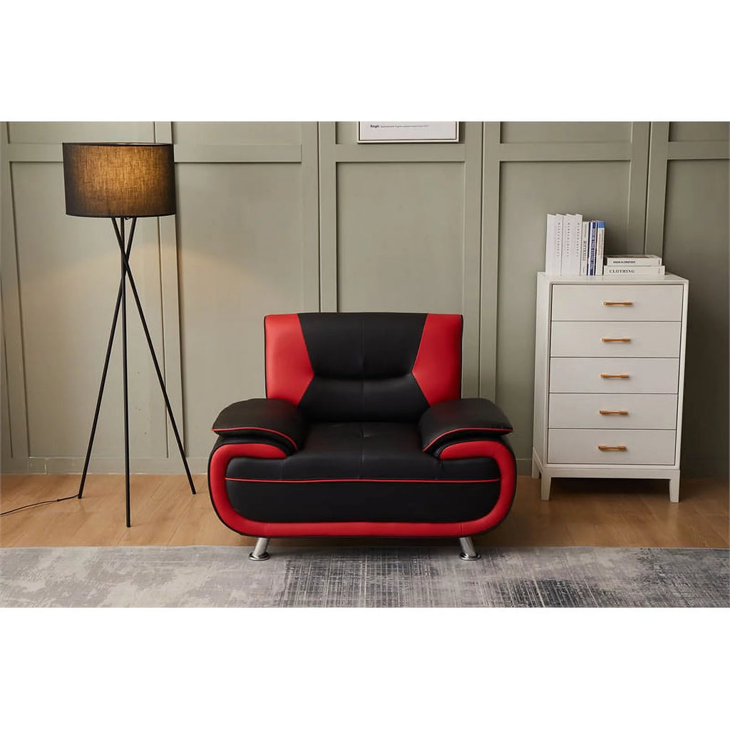 Black Faux Leather Livingroom Chair S3370