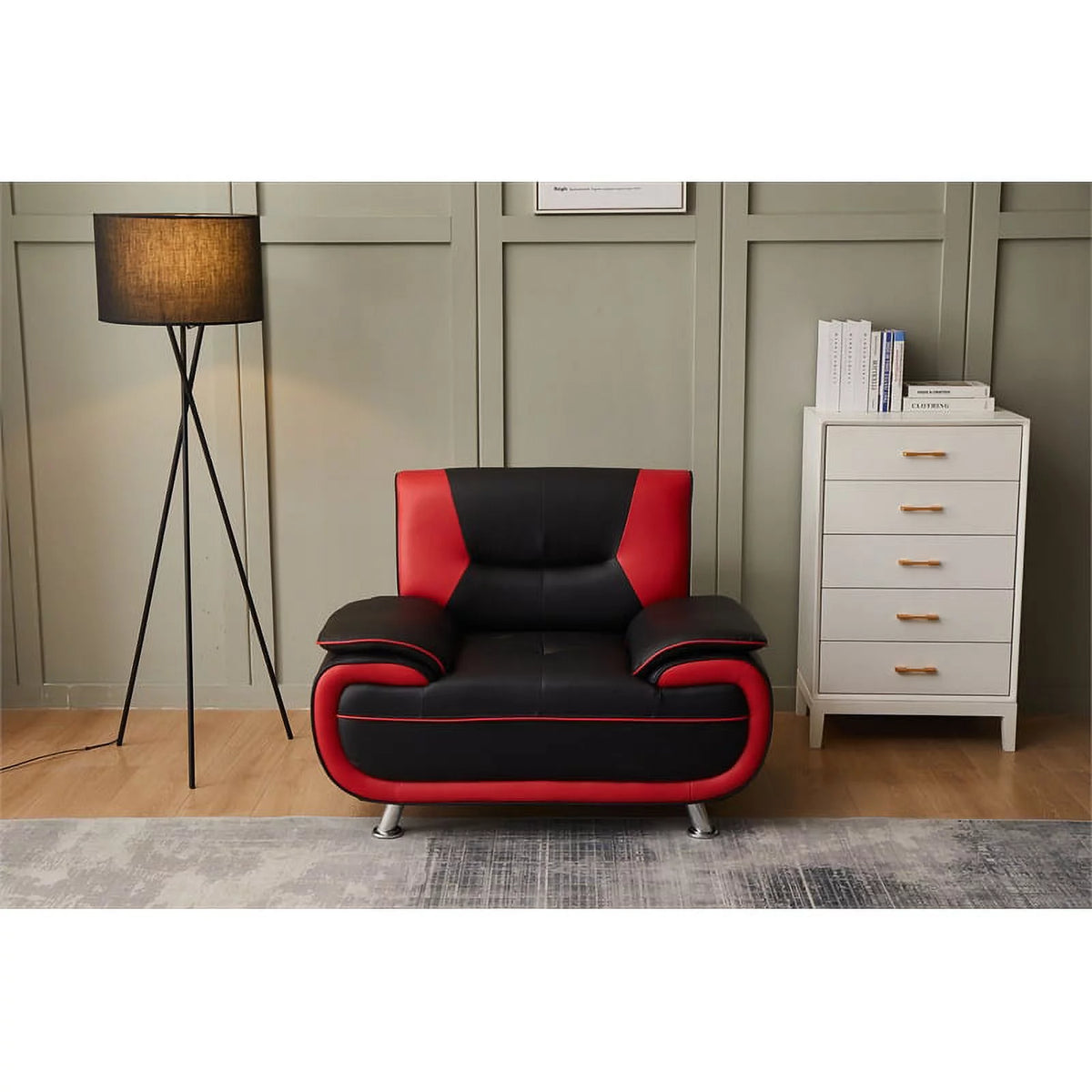 Black Faux Leather Livingroom Chair S3370
