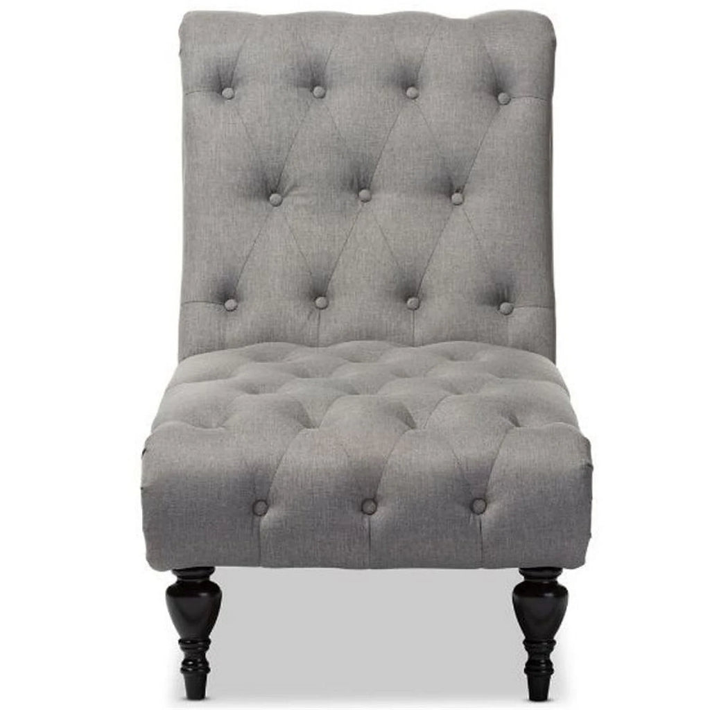 Tufted Chaise Lounge in Gray and Black Q23467