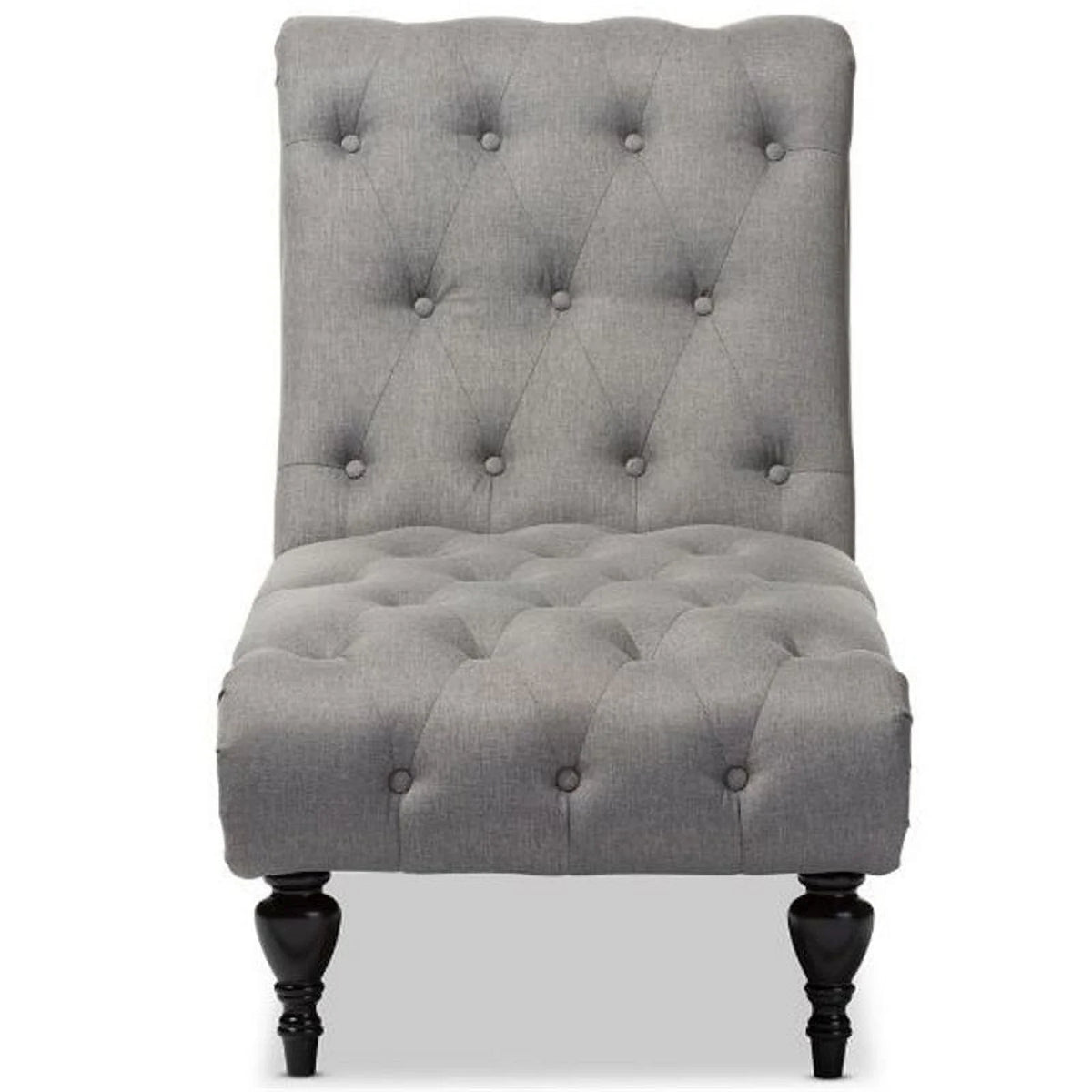 Tufted Chaise Lounge in Gray and Black Q23467