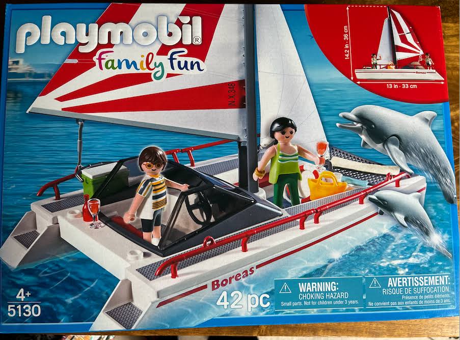 Catamaran with Dolphins R64415