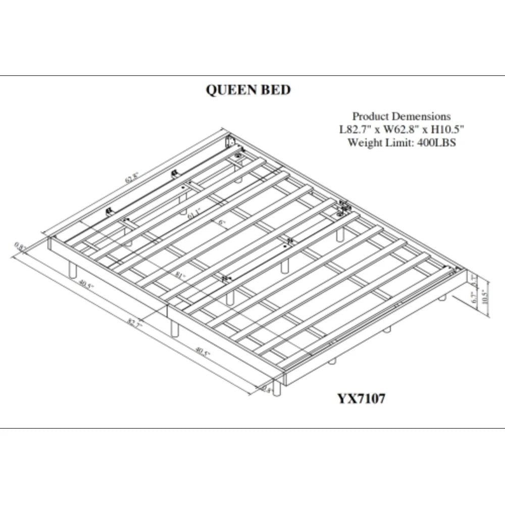 Queen Floating Platform Bed Frame H709