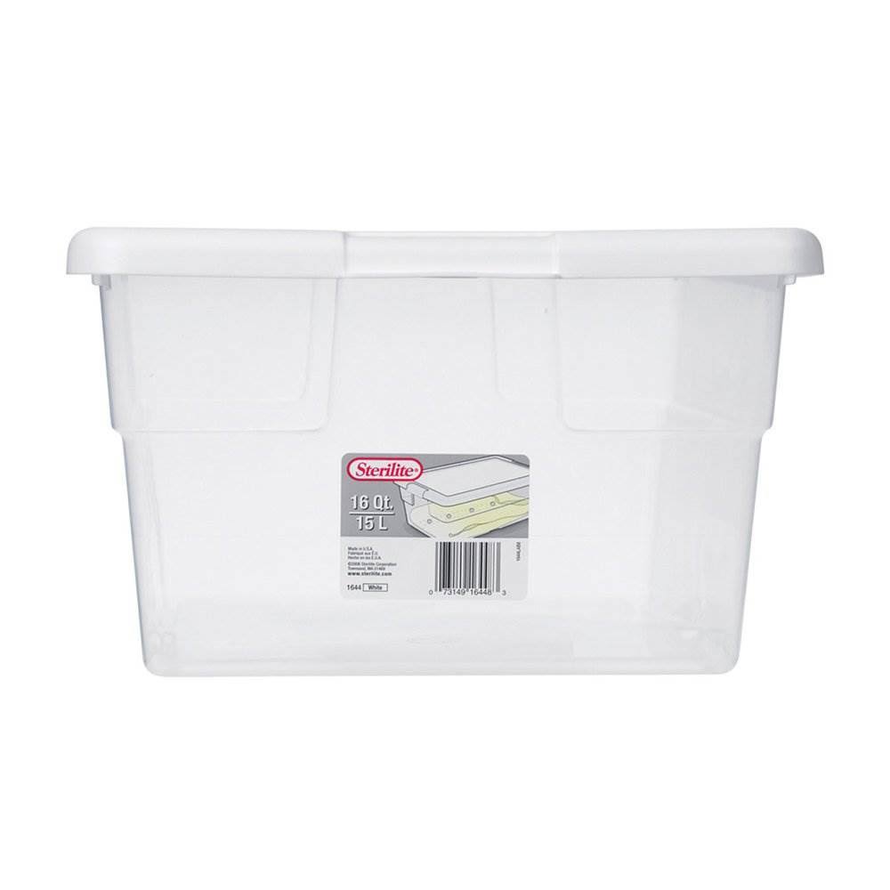 16 Quart Clear Plastic Stacking Storage Container Box Q783