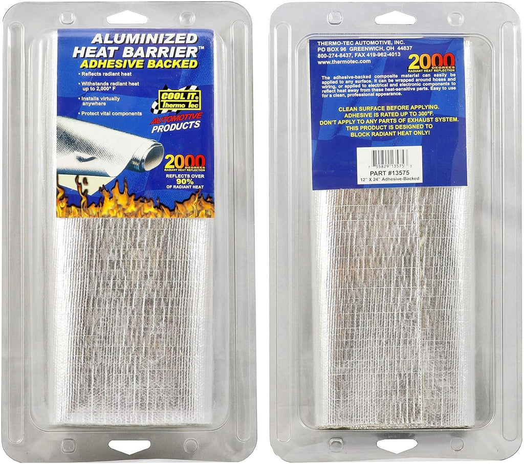 Adhesive Backed Aluminized Heat Barrier, 12" x 48" (2x 24" Sheets) Pack of 2 V76622