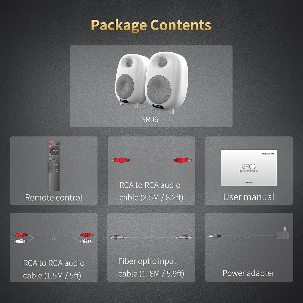 Bookshelf Speakers with Bluetooth 5.0 and Optical Input Y30177