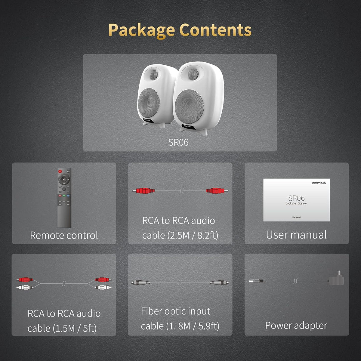 Bookshelf Speakers with Bluetooth 5.0 and Optical Input Y30177