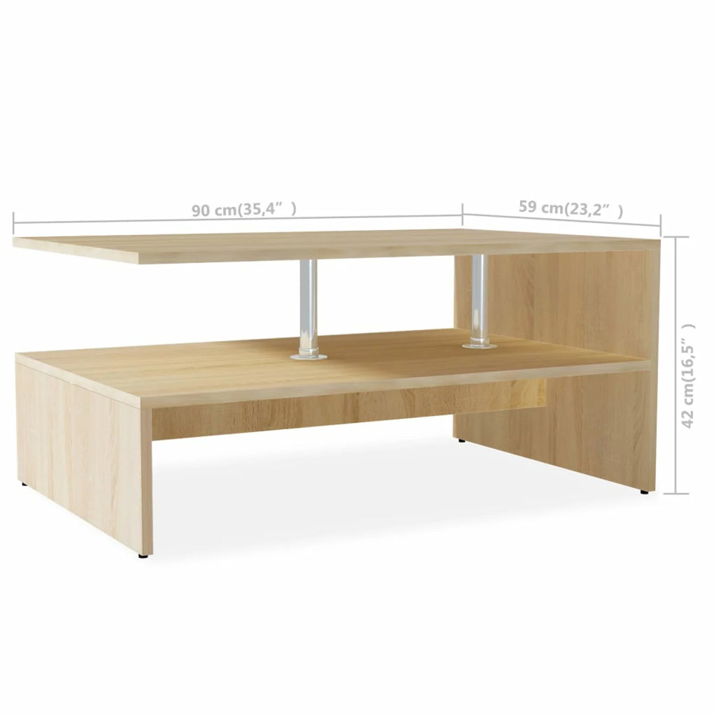 Oak Coffee Table with Storage Shelf U902