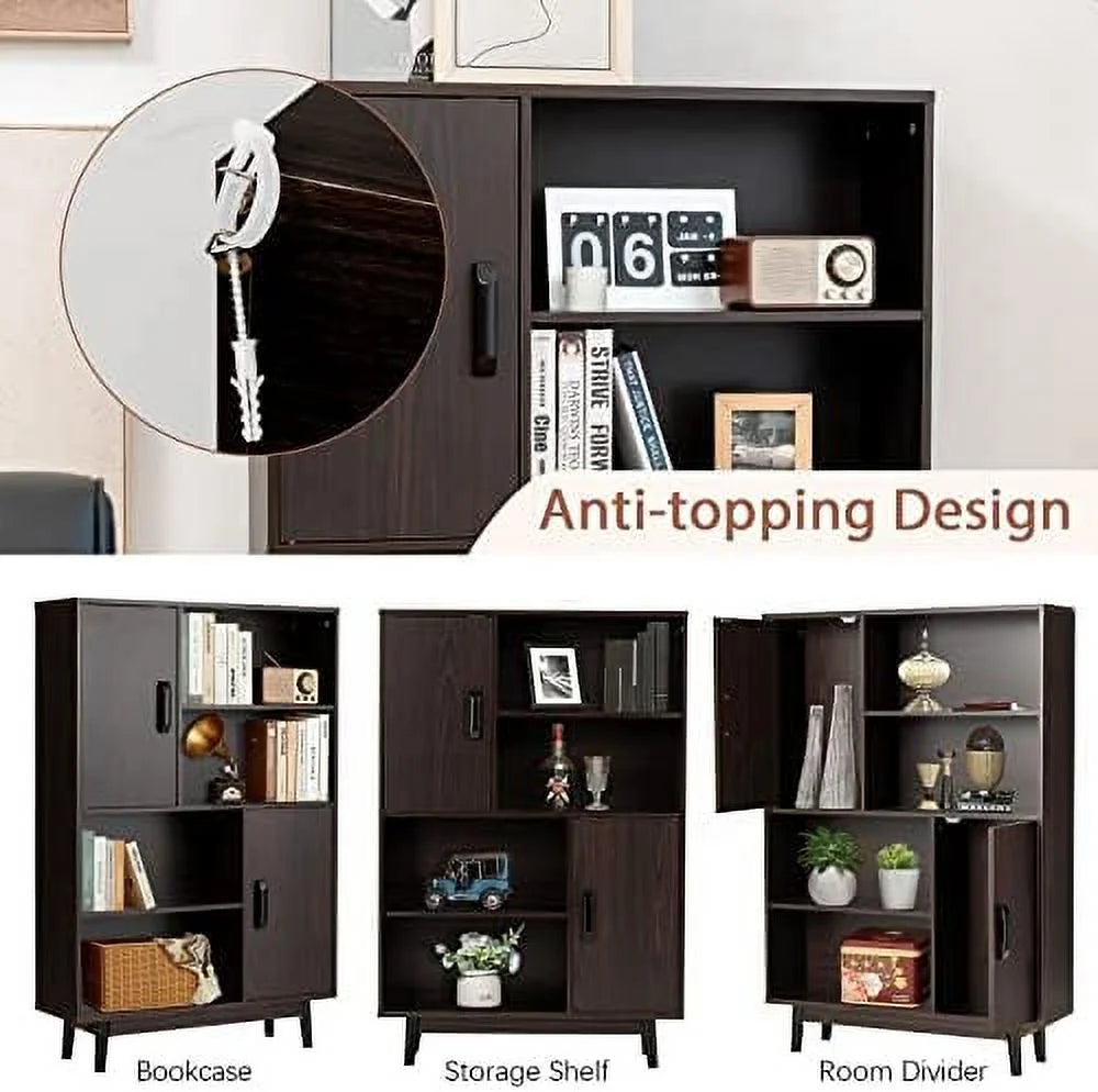Cabinet with Legs 4-Tier Bookshelf E402