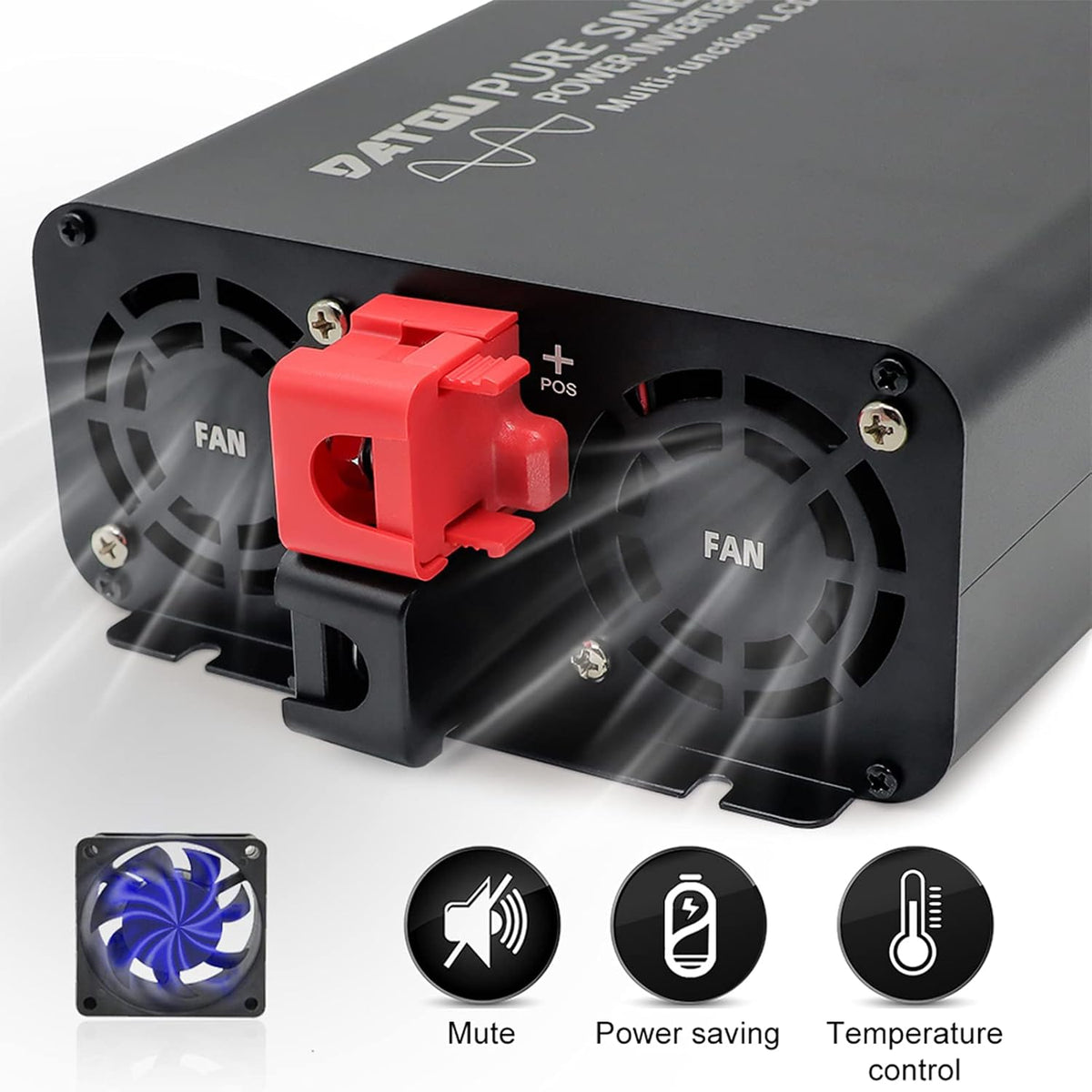1000W Pure Sine Wave Power Inverter DC 12V to 110V AC with Remote Control and LCD Display X99317