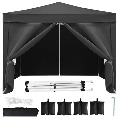 10x20 White Pop Up Canopy Tent with 6 Sidewalls Z20054