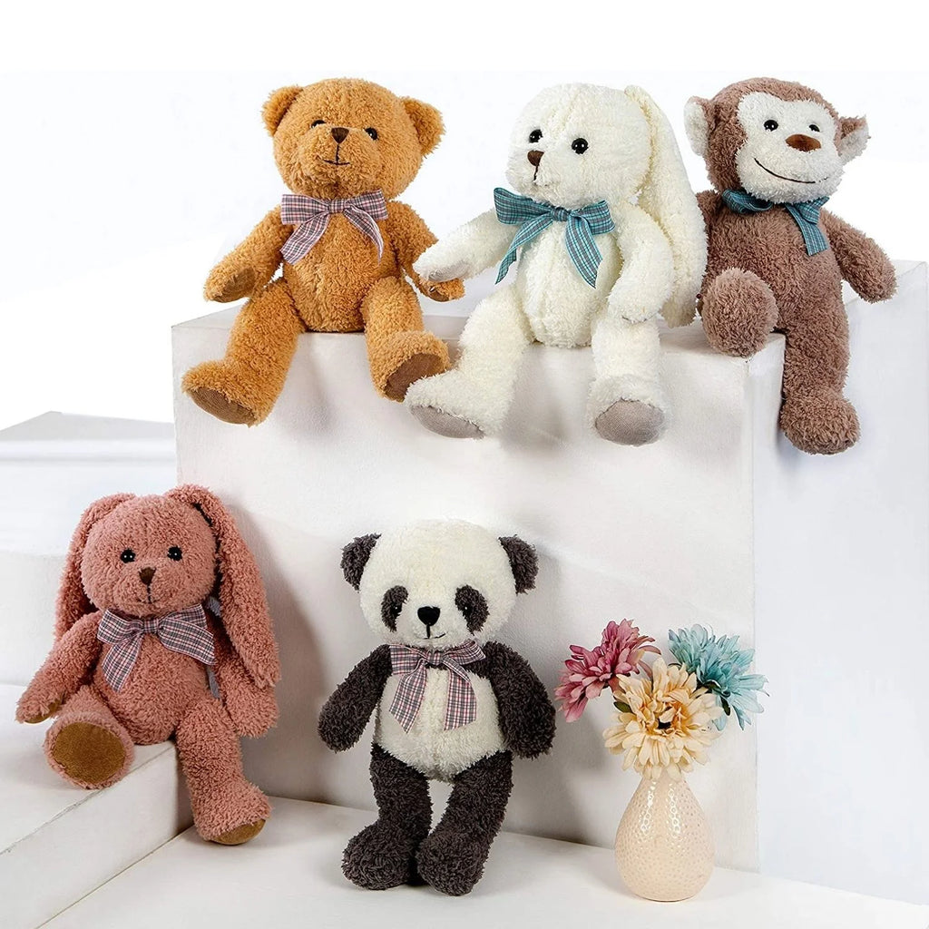 5 Packs Soft Stuffed Animals Teddy Bear, Monkey, Panda, Rabbit, 12.5" D325239