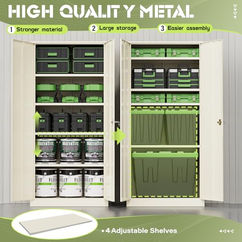 72” Black Metal Storage Cabinet with Adjustable Shelves D85088