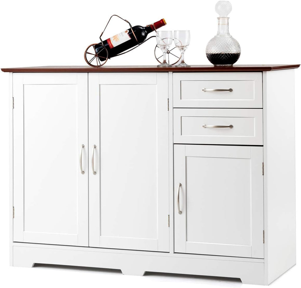 Natural 2-Door Cabinet with 2 Drawers Buffet Server G845386