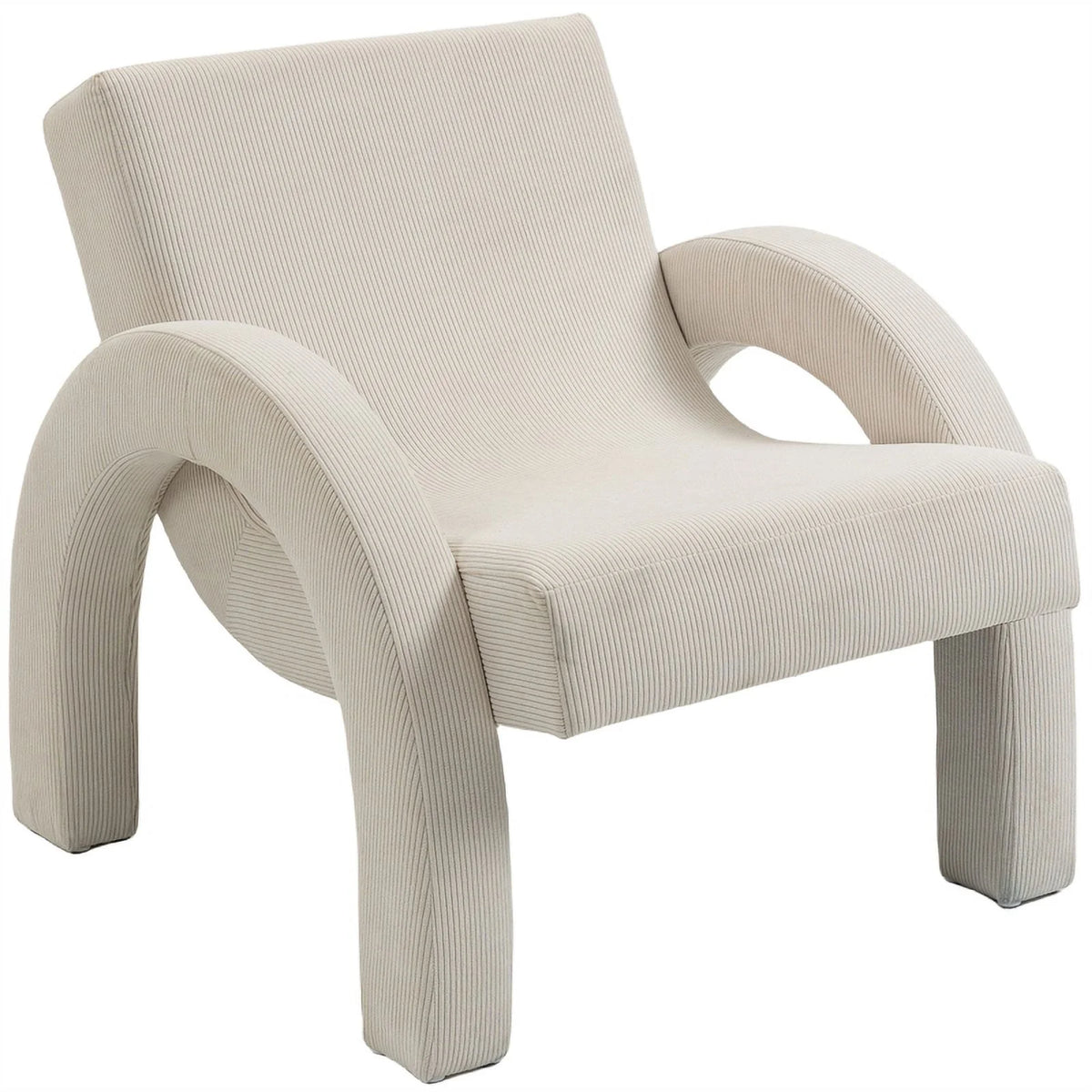Cream Corduroy Accent Chair Z53517