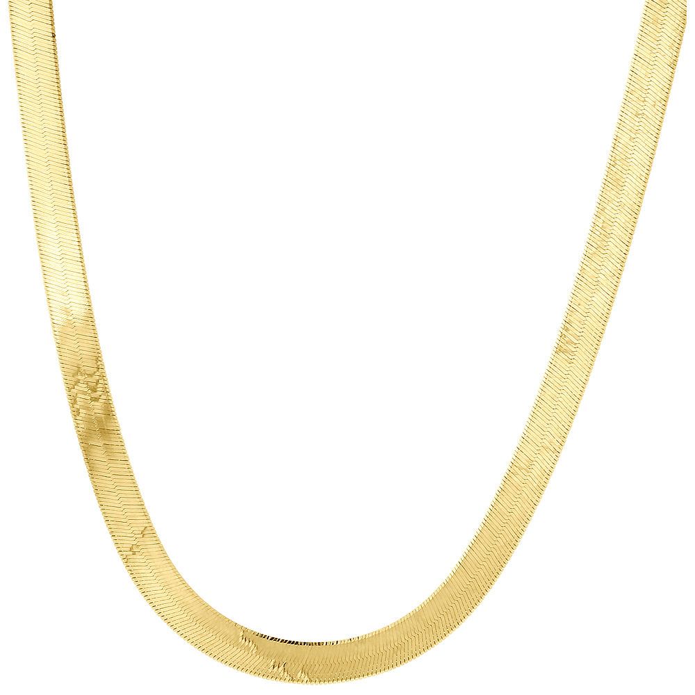 10K Yellow Gold Silky Herringbone Chain Necklace, 20 Inches U902203