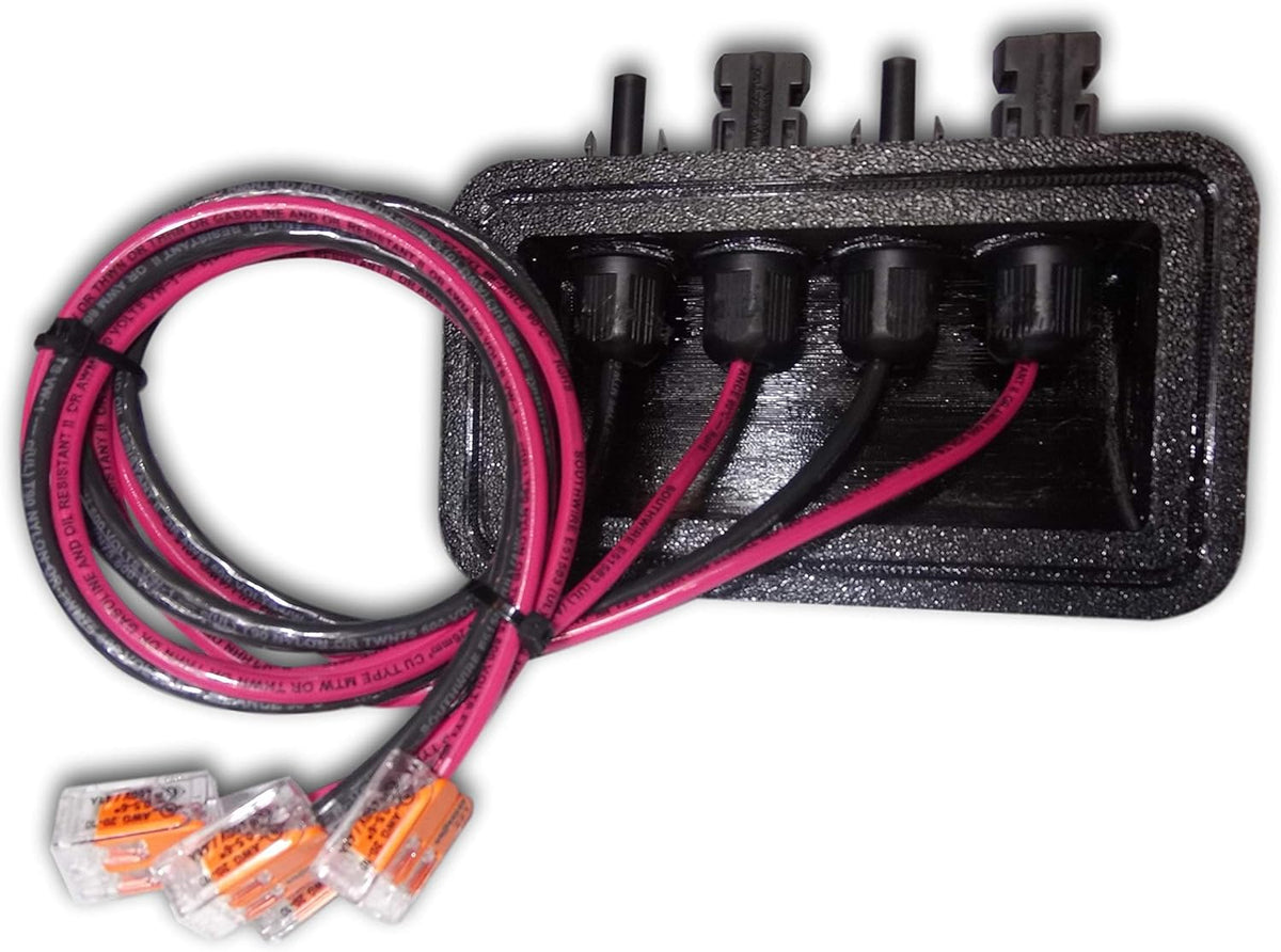 Cable Wire Entry Housing for Solar Panels, 2ft, 4 Ports, Pack of 2 E311994