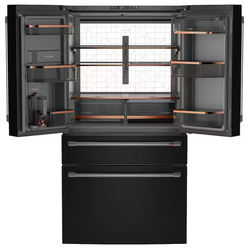 28.7 cu. ft. Smart Four Door French Door Refrigerator in Matte Black Q62194