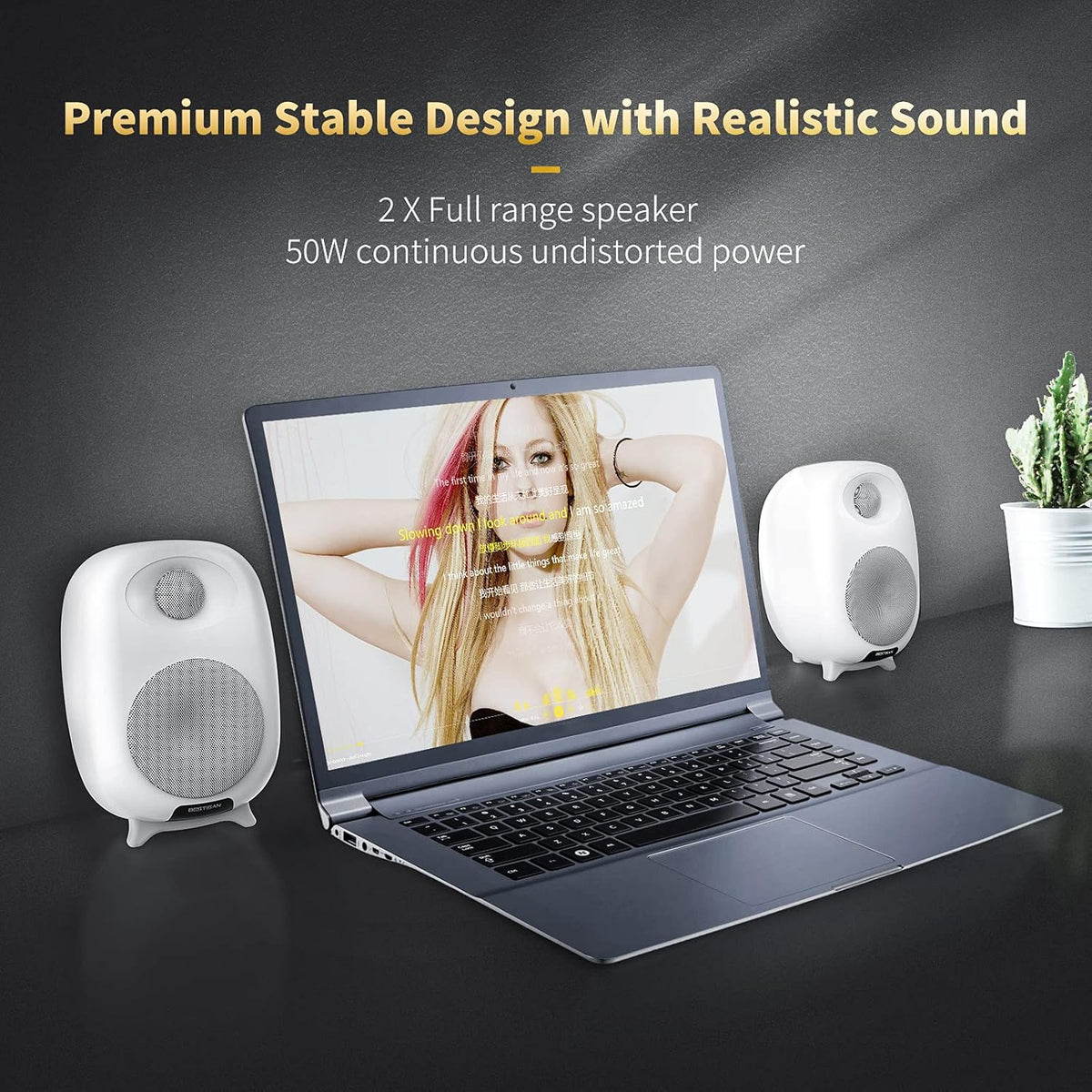 Bookshelf Speakers with Bluetooth 5.0 and Optical Input Y30177