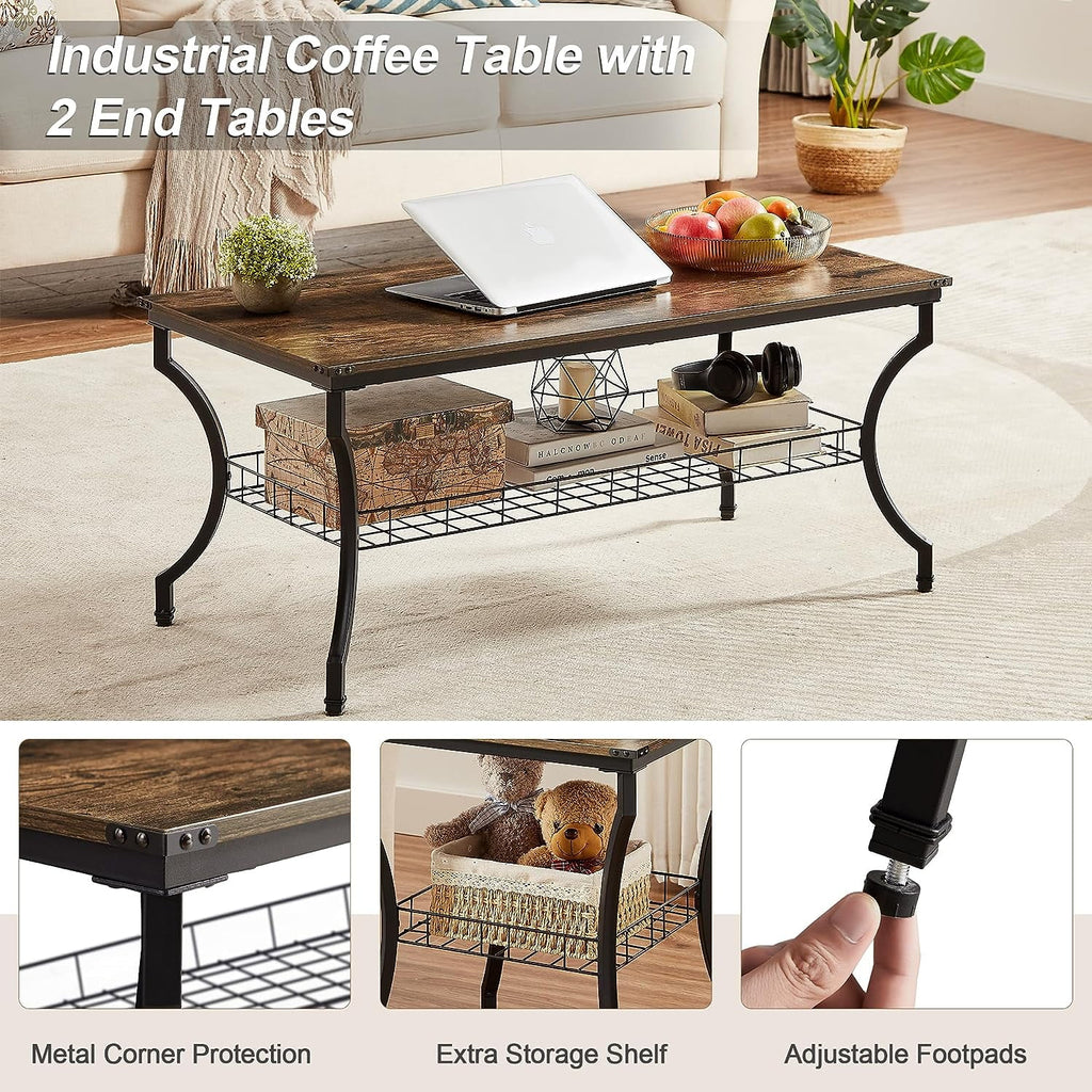 Brown 3-Piece Coffee Table Set K123033