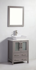 24 in. Single Sink Vanity Cabinet with Ceramic Vessel Sink & Mirror M189018