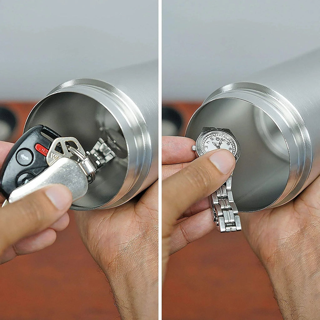 Silver 12 Ounce Stainless Steel Diversion Safe Bottle Z432455